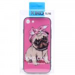 Wholesale iPhone 8 Plus / 7 Plus Design Tempered Glass Hybrid Case (Corgi Dog)